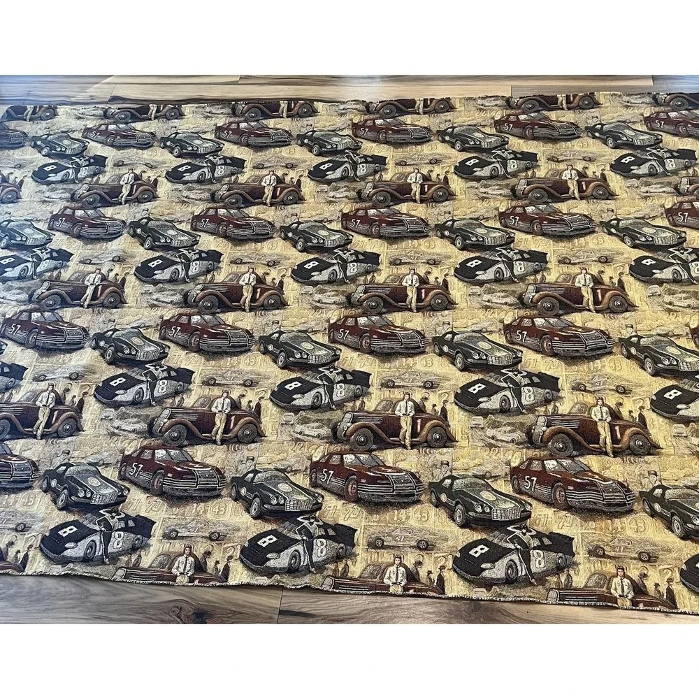 Vintage Racing Car Tapestry Upholstery Fabric 87